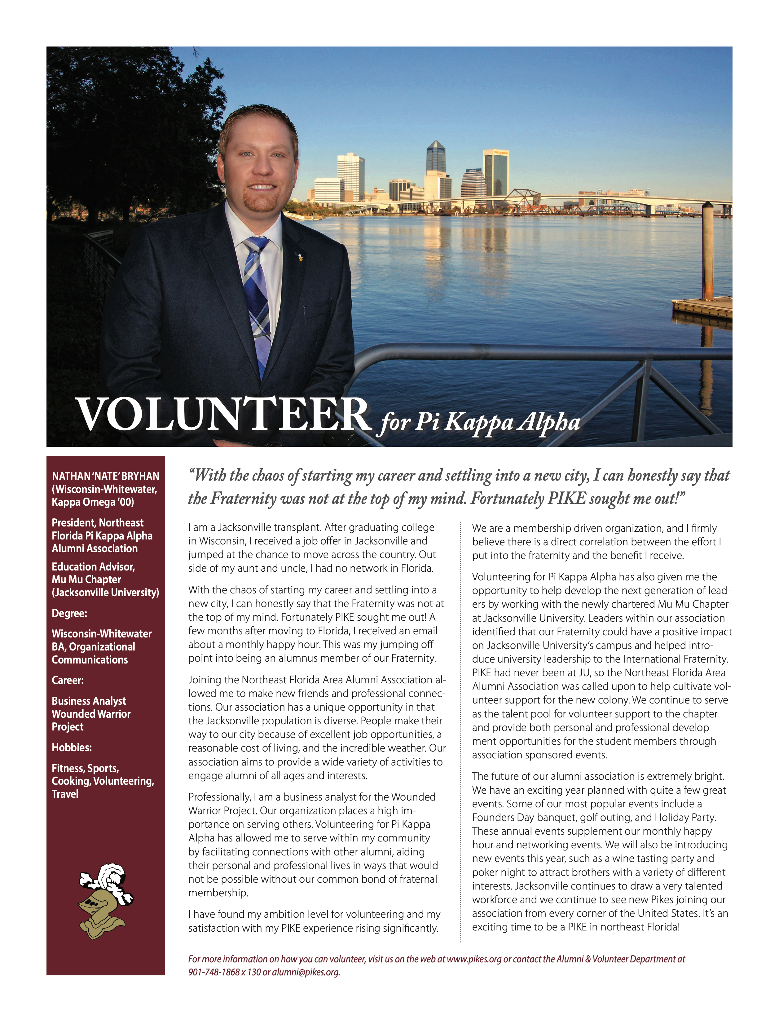 Volunteer for Pi Kappa Alpha, Spring 2016
